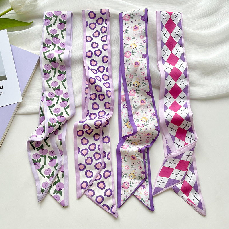 Ascot Neck Scarf - Yeni Lüks Dar Kısa kadının ipek