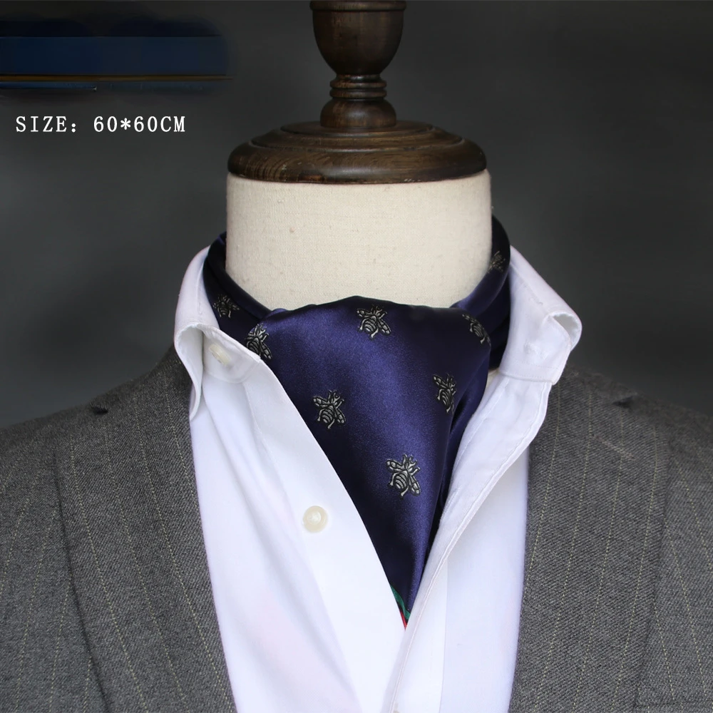 Ascot Neck Scarf - İngiliz erkek ipek eşarp küçük kare