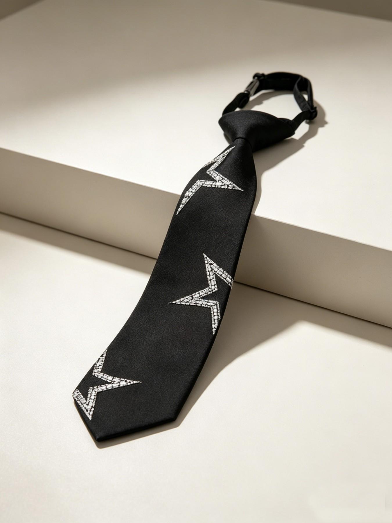 Bow Tie Pre Tied - Önceden Bağlanmış Yıldız Pullu Kravat, Ayarlanabilir
